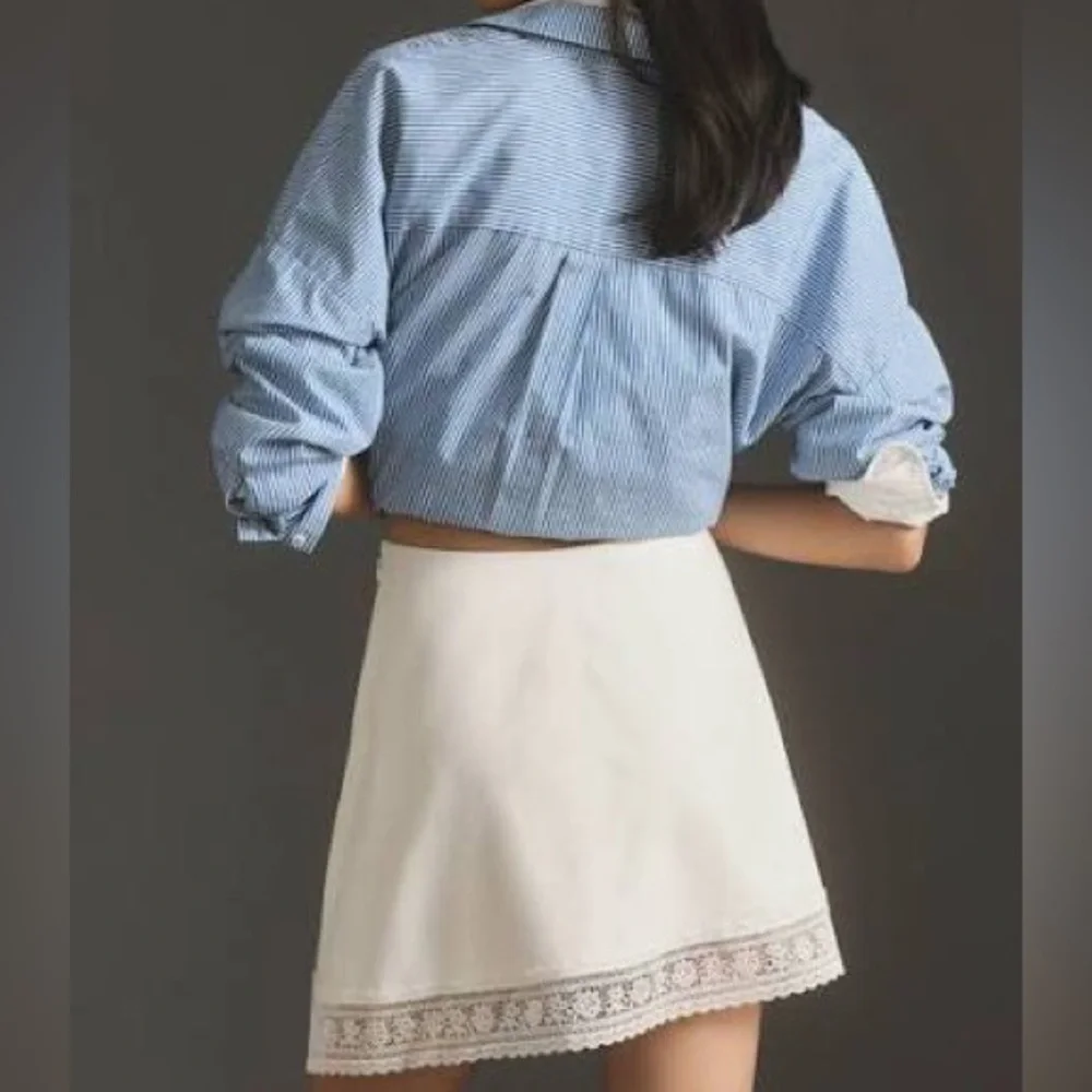 Elegant White Lace Trim Skirt XS Mare Mare - Picture 3 of 5